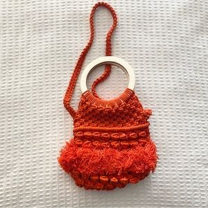 Cleobella macrame orange Monaco woven bag